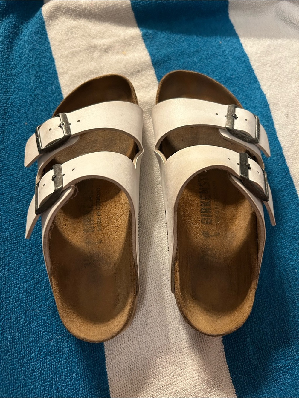 Birkenstock Arizona White Double Strap Sandals Size Women 4 / 35 EUR